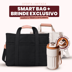 [BRINDE LIMITADO] SmartBag Multicompartimento + BRINDE: Garrafa Térmica Com Visualizador de Temperatura