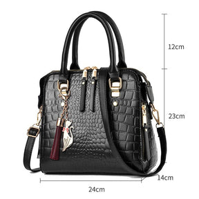 Bolsa Couro Gold Design Crocodilo