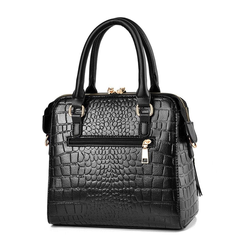 Bolsa Couro Gold Design Crocodilo